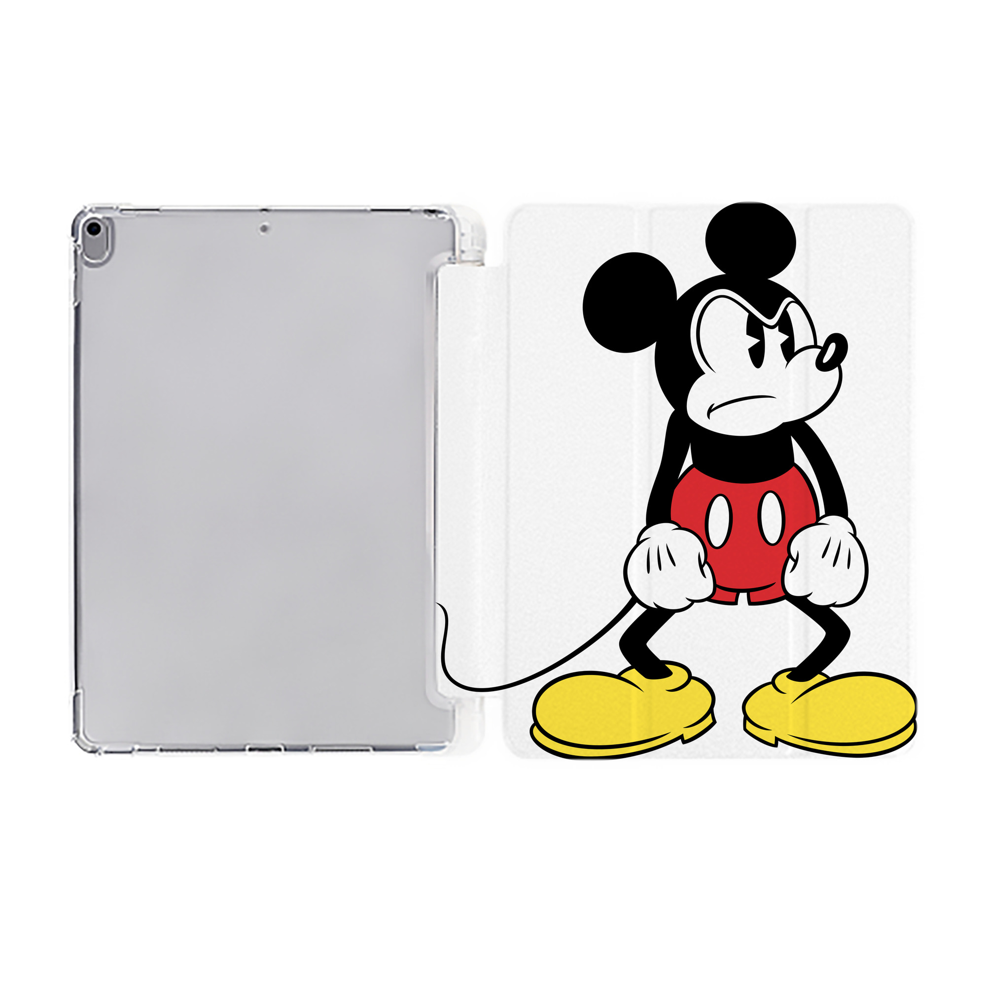 ミッキーマウス Mickey Mouse IPad ケース ペン収納付き 三つ折りスタンド PUレザー×シリコン 対応機種9.5/10.5/10.9インチ